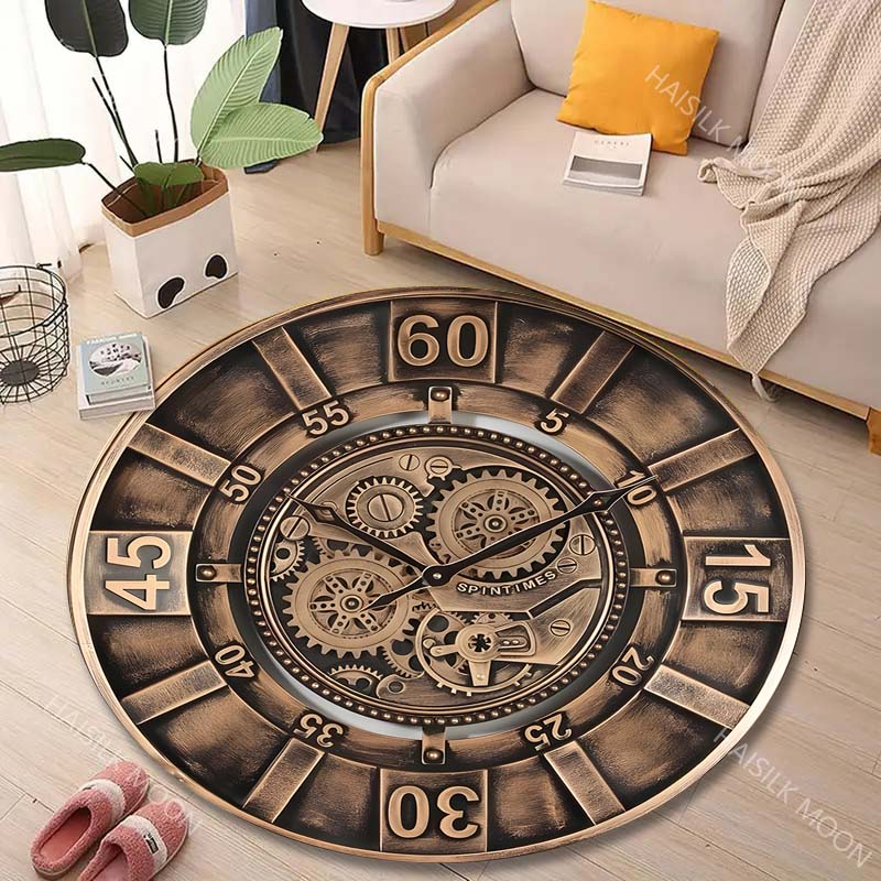 Commercial Wall Printing - Tapete Redondo Vintage com Estampa de