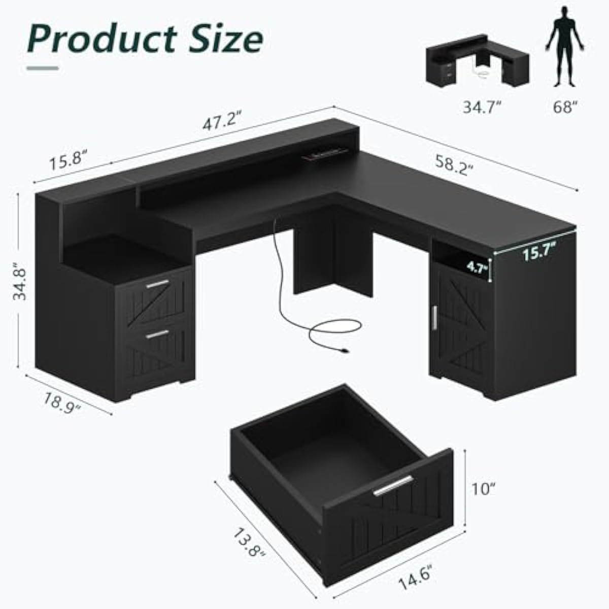 Mesa moderna em formato de L,  - Commercial Printer avaliação e preço